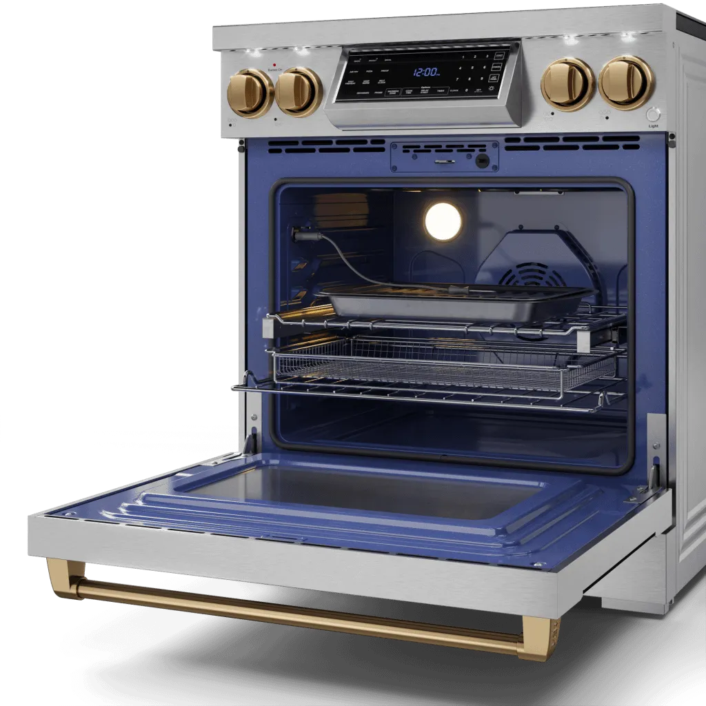 Thor Kitchen RSE30BRZ 30 Inch Professional Electric Range With Tilt Panel Touch Control In Stainless Steel/Bronze Gordon Ramsay Series - Rse30-Brz