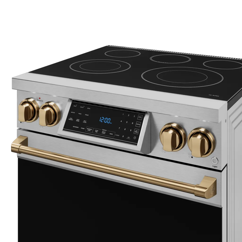 Thor Kitchen RSE30BRZ 30 Inch Professional Electric Range With Tilt Panel Touch Control In Stainless Steel/Bronze Gordon Ramsay Series - Rse30-Brz