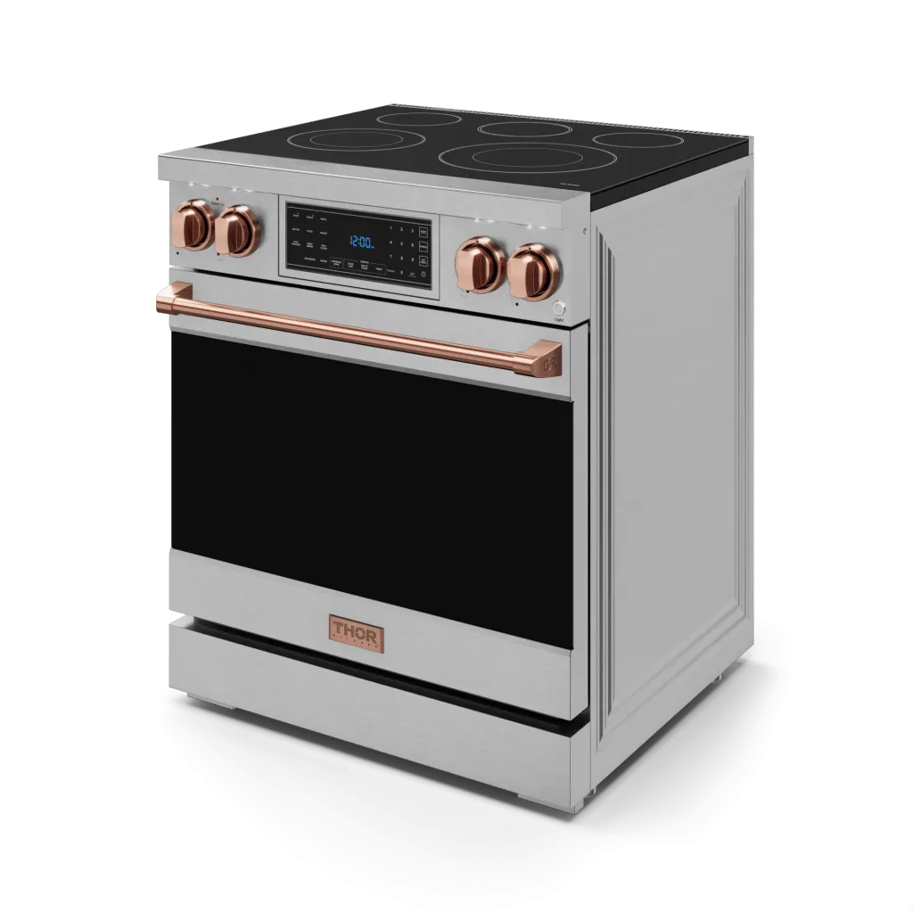 Thor Kitchen RSE30RSG 30 Inch Professional Electric Range With Tilt Panel Touch Control In Stainless Steel/Rose Gold Gordon Ramsay Series - Rse30-Rsg