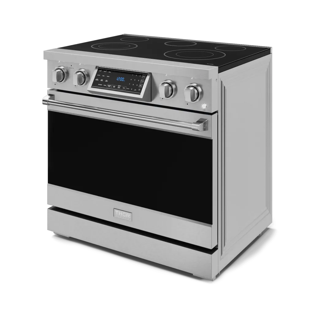 Thor Kitchen RSE36 36 Inch Professional Electric Range With Tilt Panel Touch Control In Stainless Steel Gordon Ramsay Series - Rse36