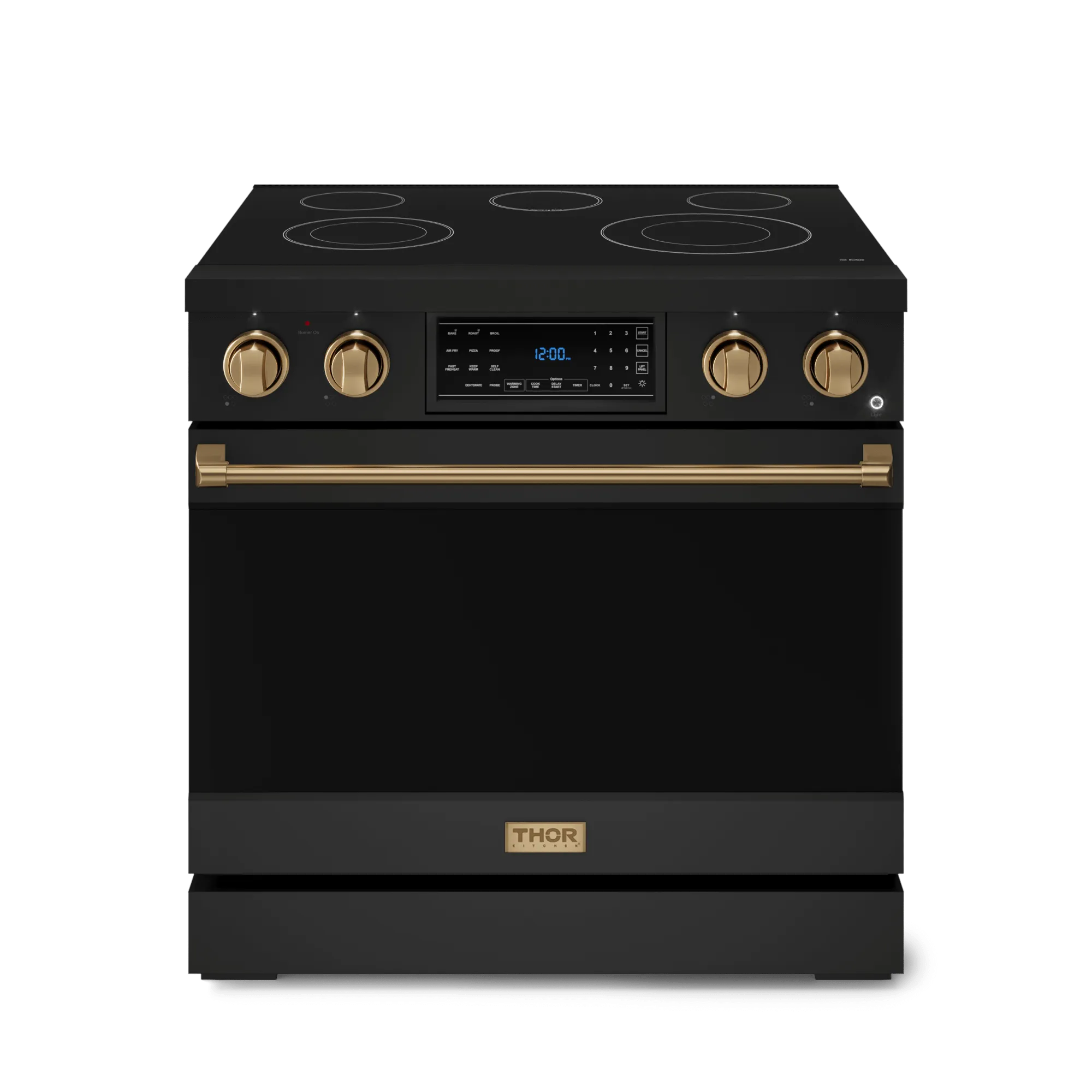 Thor Kitchen RSE36BBRZ 36 Inch Professional Electric Range With Tilt Panel Touch Control In Black/Bronze Gordon Ramsay Series - Rse36B-Brz
