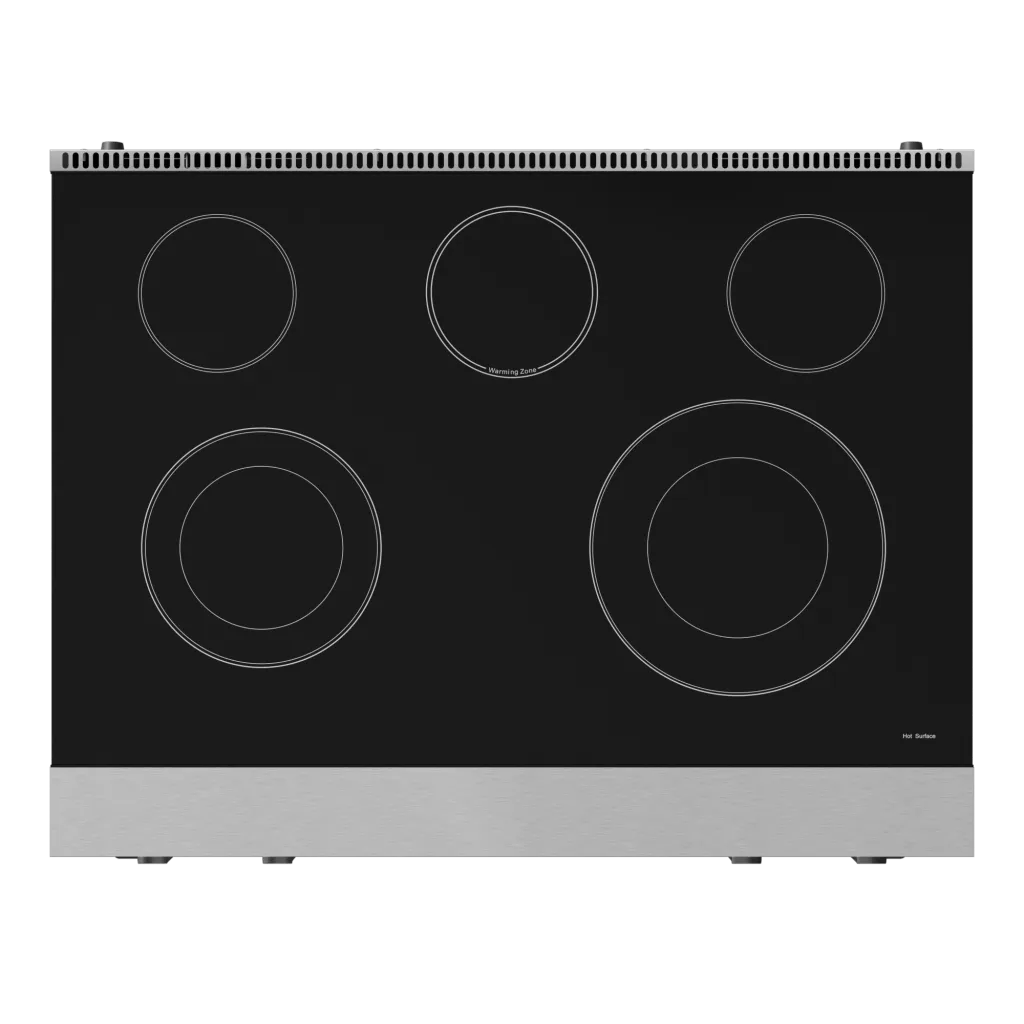 Thor Kitchen RSE36BLK 36 Inch Professional Electric Range With Tilt Panel Touch Control In Stainless Steel/Black Gordon Ramsay Series - Rse36-Blk