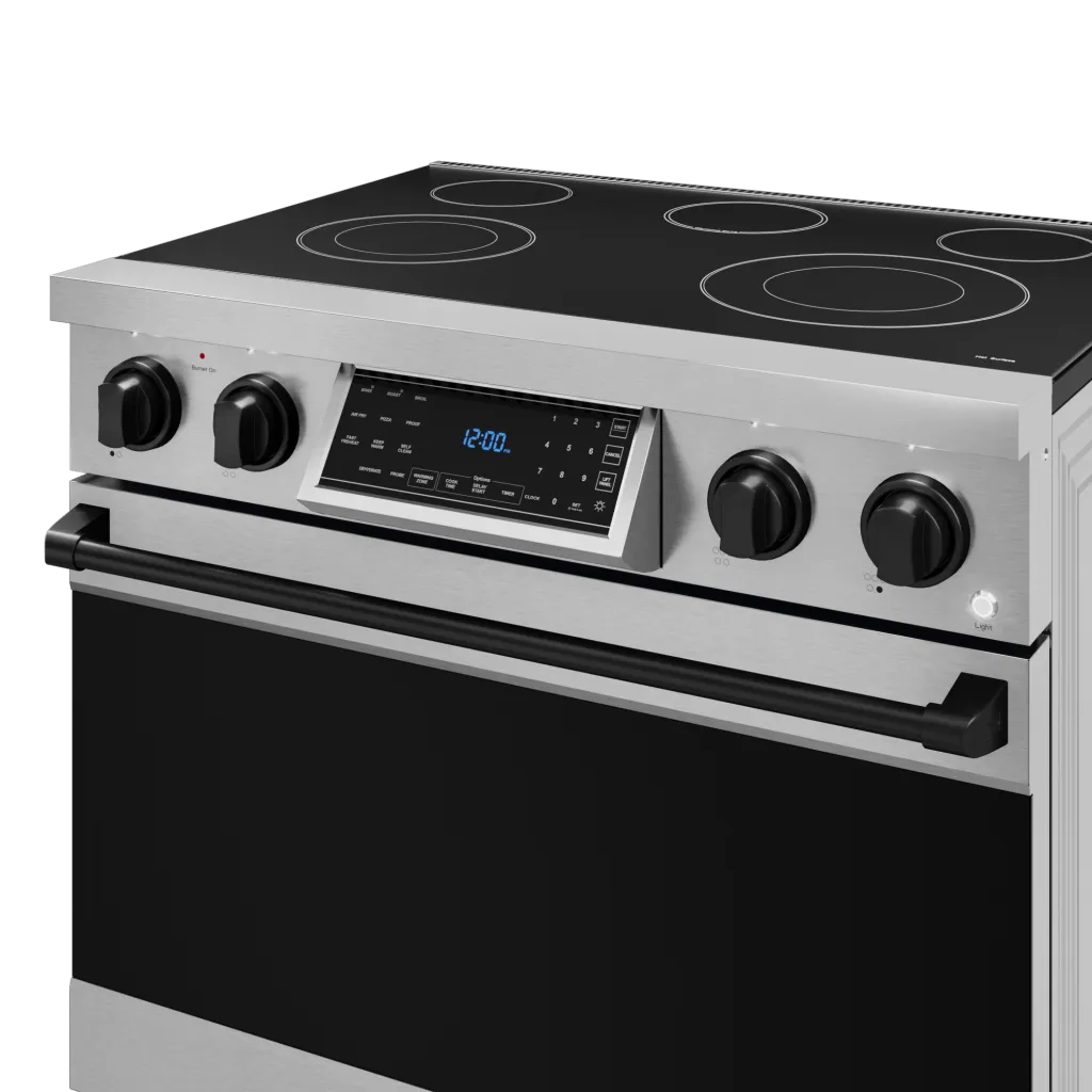 Thor Kitchen RSE36BLK 36 Inch Professional Electric Range With Tilt Panel Touch Control In Stainless Steel/Black Gordon Ramsay Series - Rse36-Blk