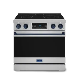 Thor Kitchen RSE36BLU 36 Inch Professional Electric Range With Tilt Panel Touch Control In Stainless Steel/Navy Blue Gordon Ramsay Series - Rse36-Blu