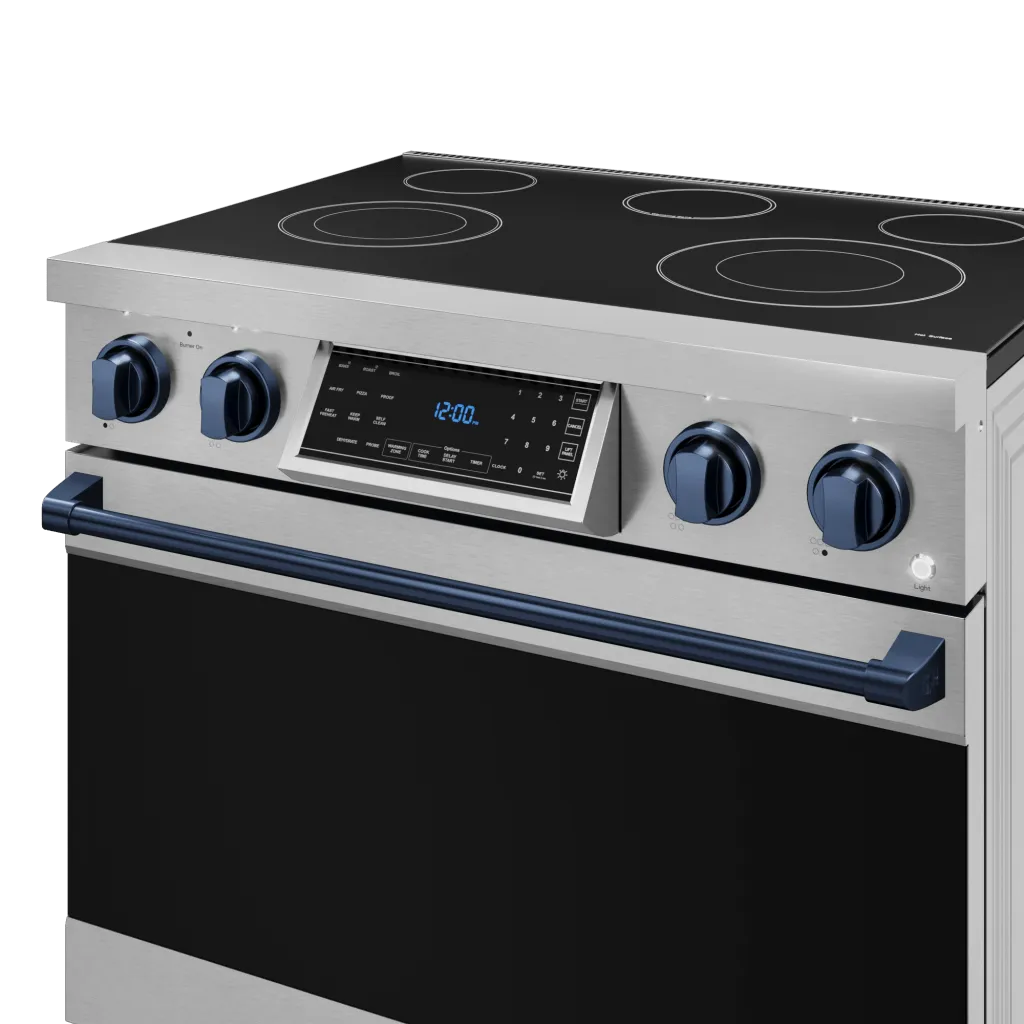 Thor Kitchen RSE36BLU 36 Inch Professional Electric Range With Tilt Panel Touch Control In Stainless Steel/Navy Blue Gordon Ramsay Series - Rse36-Blu
