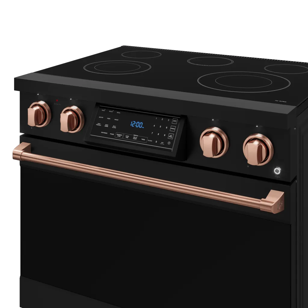 Thor Kitchen RSE36BRSG 36 Inch Professional Electric Range With Tilt Panel Touch Control In Black/Rose Gold Gordon Ramsay Series - Rse36B-Rsg