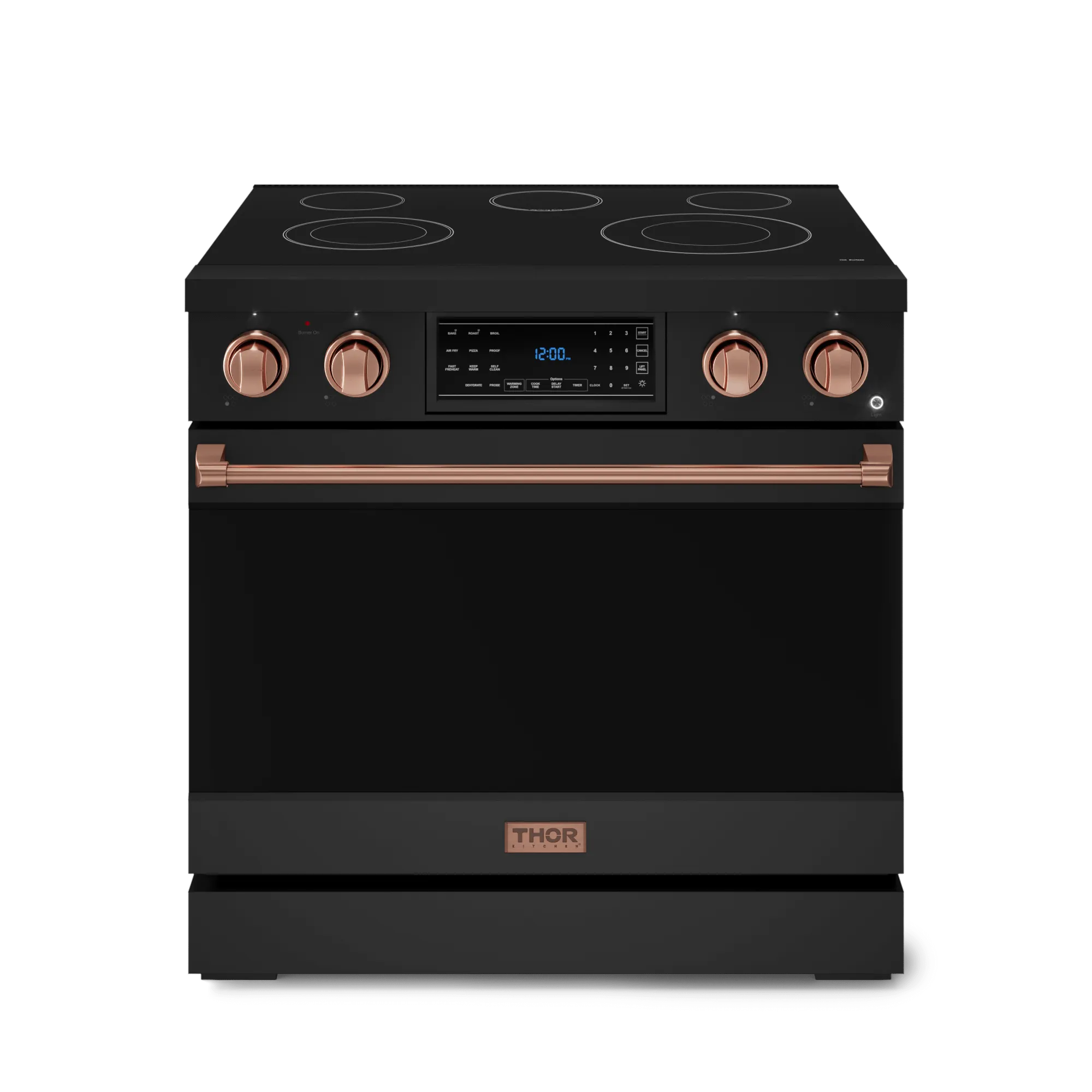 Thor Kitchen RSE36BRSG 36 Inch Professional Electric Range With Tilt Panel Touch Control In Black/Rose Gold Gordon Ramsay Series - Rse36B-Rsg