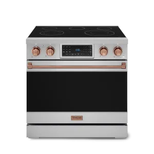 Thor Kitchen RSE36RSG 36 Inch Professional Electric Range With Tilt Panel Touch Control In Stainless Steel/Rose Gold Gordon Ramsay Series - Rse36-Rsg