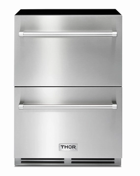 Thor Kitchen 24-Inch 5.4 cu. Built-in Indoor/Outdoor Double Drawer Refrigerator outdoor beverage cooler with wheels