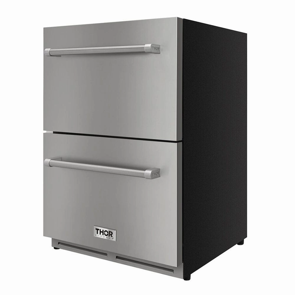 Thor Kitchen 24 Inch Indoor Outdoor Refrigerator Drawer in Stainless Steel TRF2401U