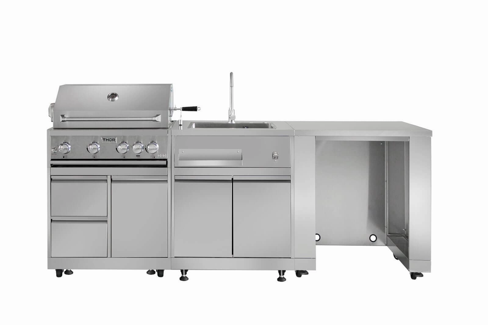 Thor Kitchen 32 Inch 4-Burner Gas BBQ Grill with Rotisserie in Stainless Steel MK04SS304