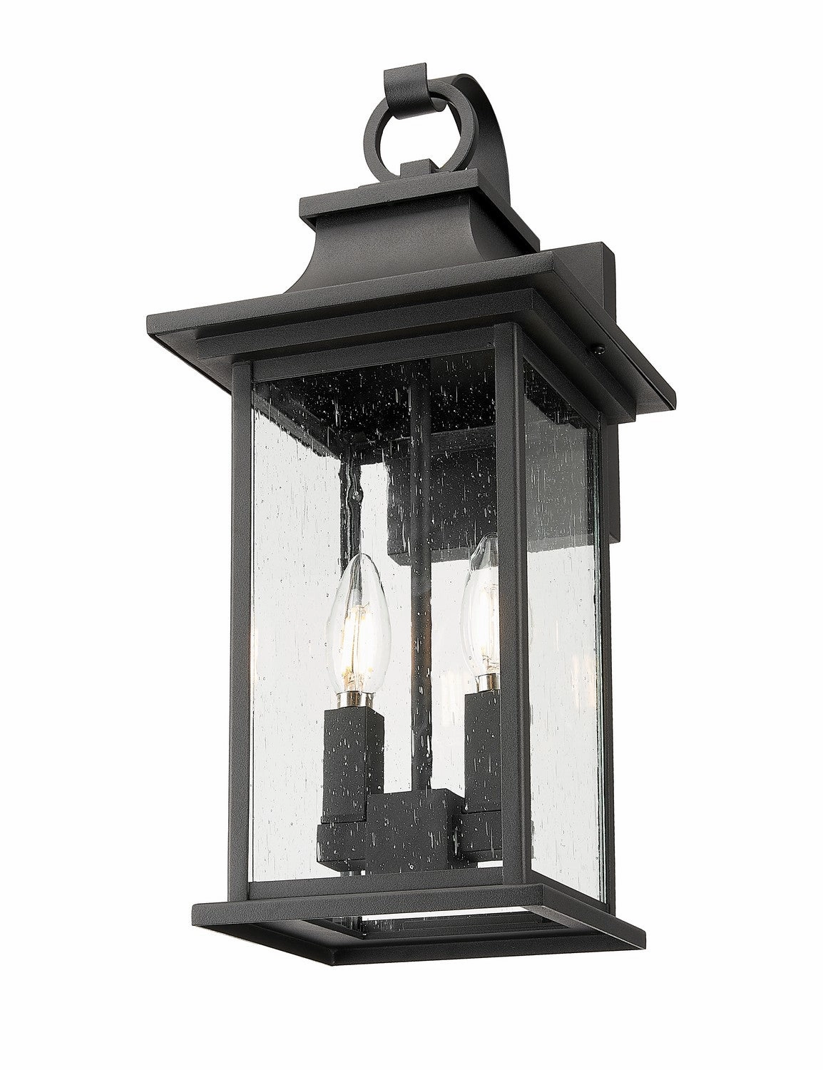 Tiberius Two Light Outdoor Wall Sconce Black