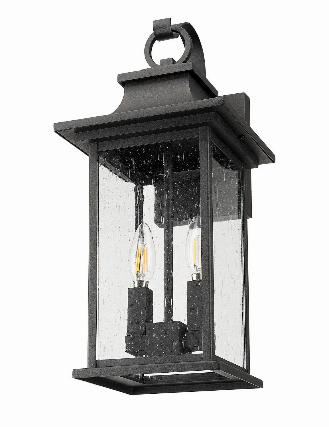 Tiberius Two Light Outdoor Wall Sconce Black