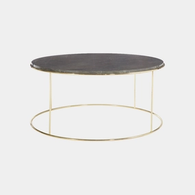 Tigris - Round Coffee Table Dusky Grey/Gold Finish Legsoutdoor coffee table for patio or lounge