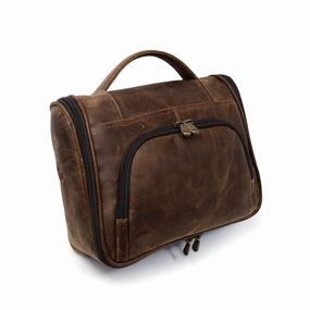Grab Todays Deal Instant Deal Today Distressed Leather Hanging Toiletry Kit