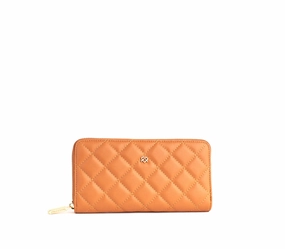 Gunas New York Uptown Quilted Tan Zip Wallet Todays Hot Pick