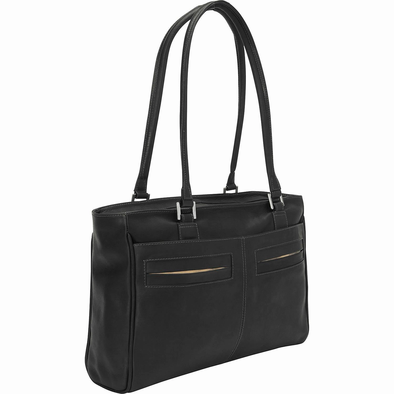 Piel Leather Ladies Laptop Tote With Pockets Hot Item Clearance