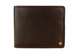 Hidesign Angle Stitch Leather Multi-Compartment Leather Wallet Brown Clearance Blowout
