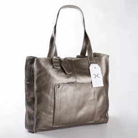 Flash Offer Today Thandana Zippered Tote Metallic Leather Handbag