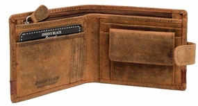 Sweet Deal Inside Steal Todays Offer Johnny Black Rugged 6Cc Bi-Fold Leather Wallet - Rfid | Brown