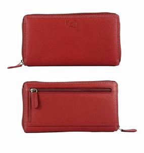 Online Exclusive Savings Kaili Mood Leather Zip Wallet Red