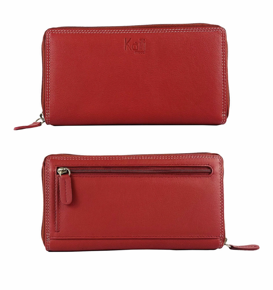 Online Exclusive Savings Kaili Mood Leather Zip Wallet Red