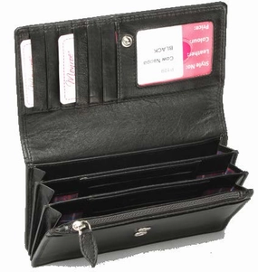 Monroe Sf Nappa Leather Ladies Clutch Purse | Black Special Online Offer