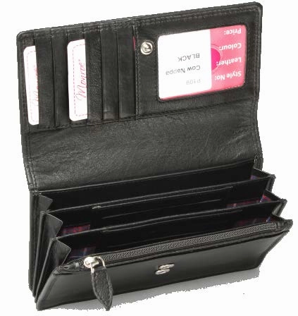 Monroe Sf Nappa Leather Ladies Clutch Purse | Black Special Online Offer