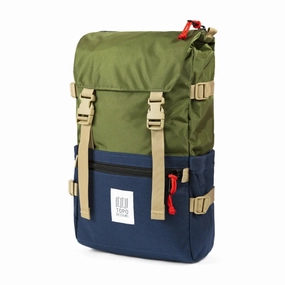 Sweet Deal Inside Exclusive Holiday Deal Topo Designs Rover Pack Classic Rucksack Backpack - Olive Green And Navy Blue