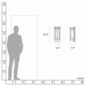 Torch Large Outdoor Sconce with Top PlateWeatherproof outdoor lighting