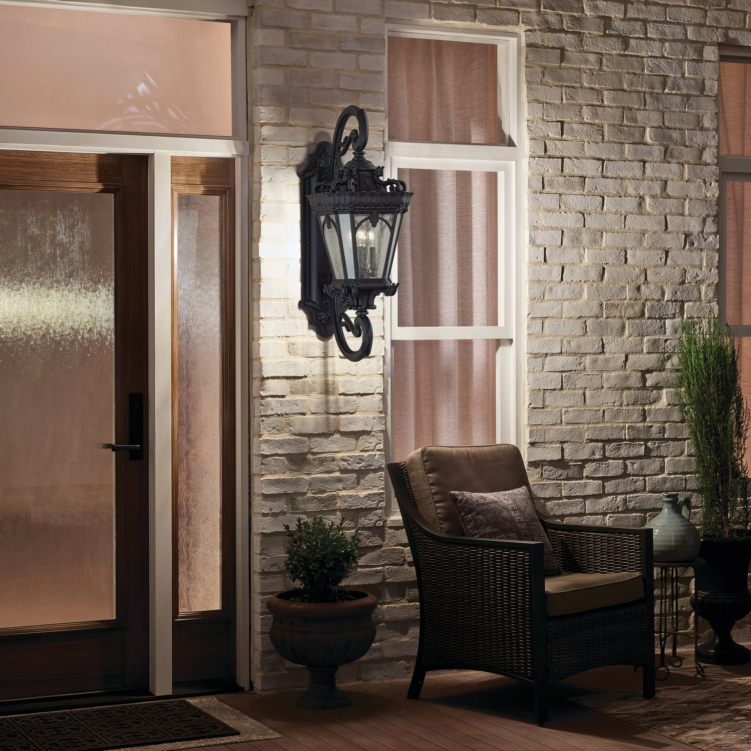 Tournai Four Light Outdoor Wall Mount Textured Black