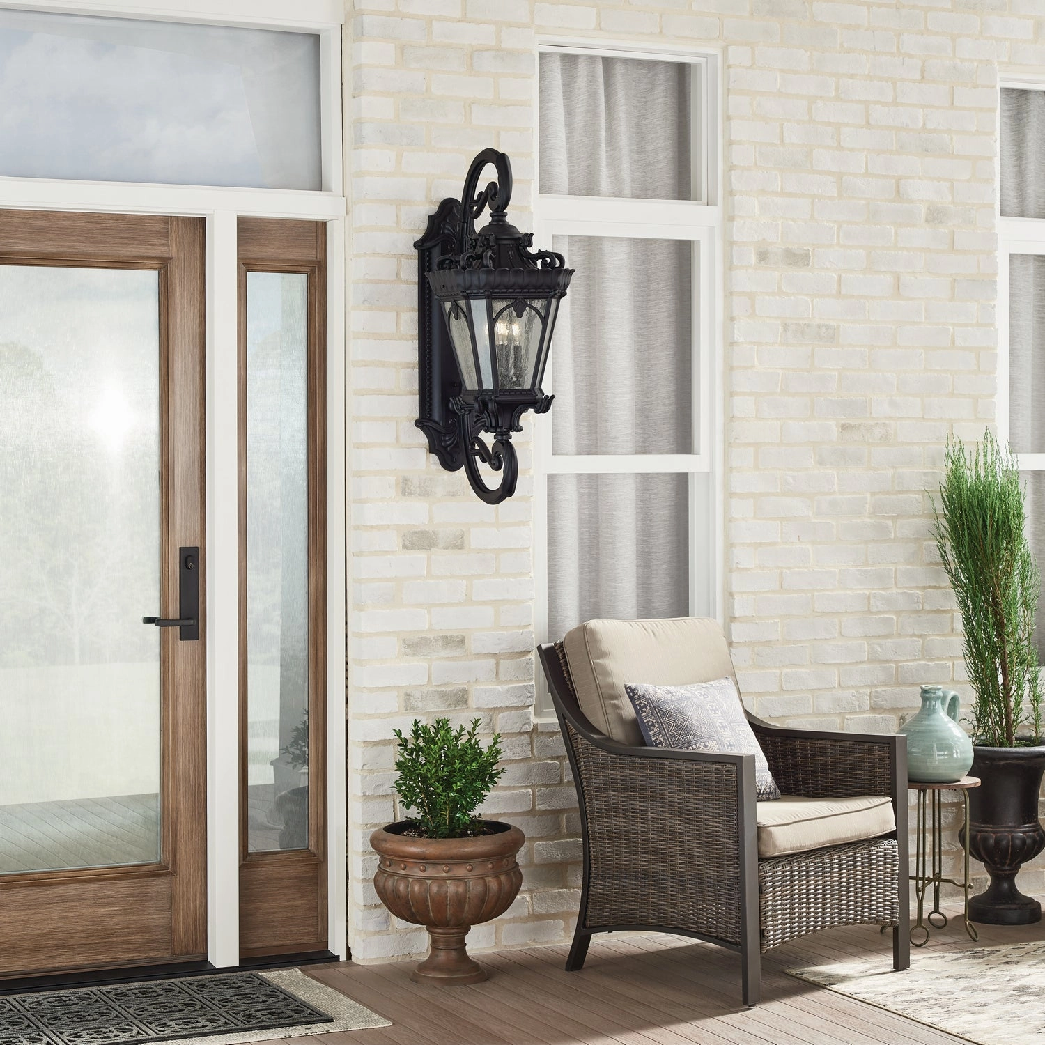 Tournai Four Light Outdoor Wall Mount Textured Black