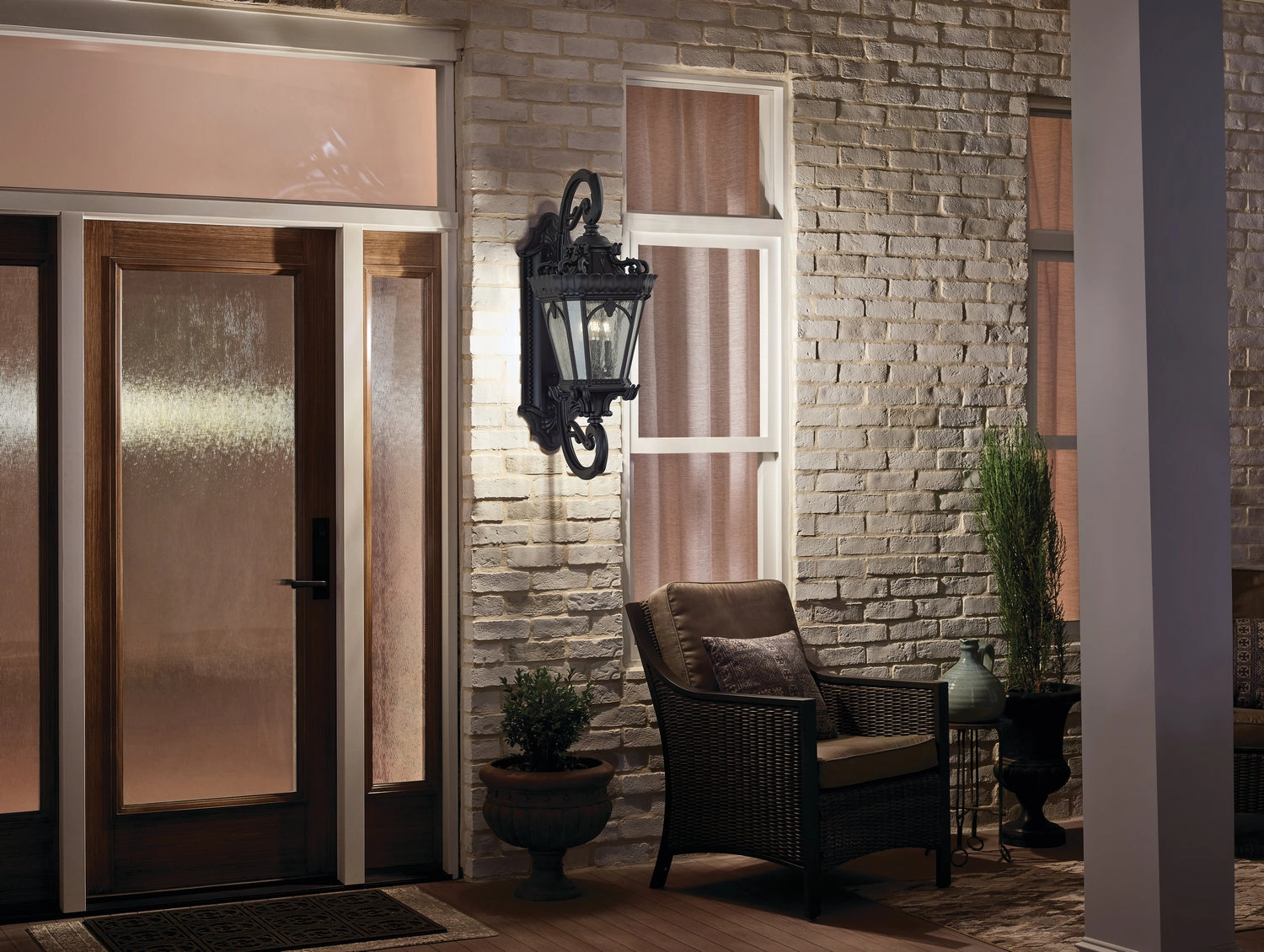 Tournai Four Light Outdoor Wall Mount Textured Black