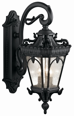 Tournai Three Light Outdoor Wall Mount Textured BlackOutdoor wall sconces with motion sensor