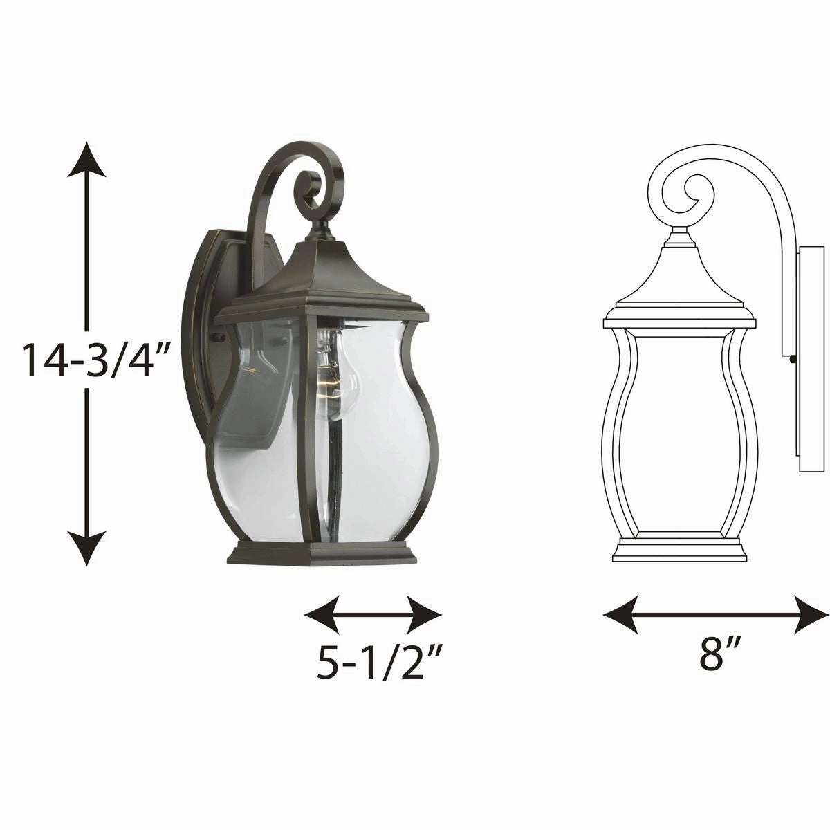 Township One Light Wall Lantern Oil Rubbed Bronze