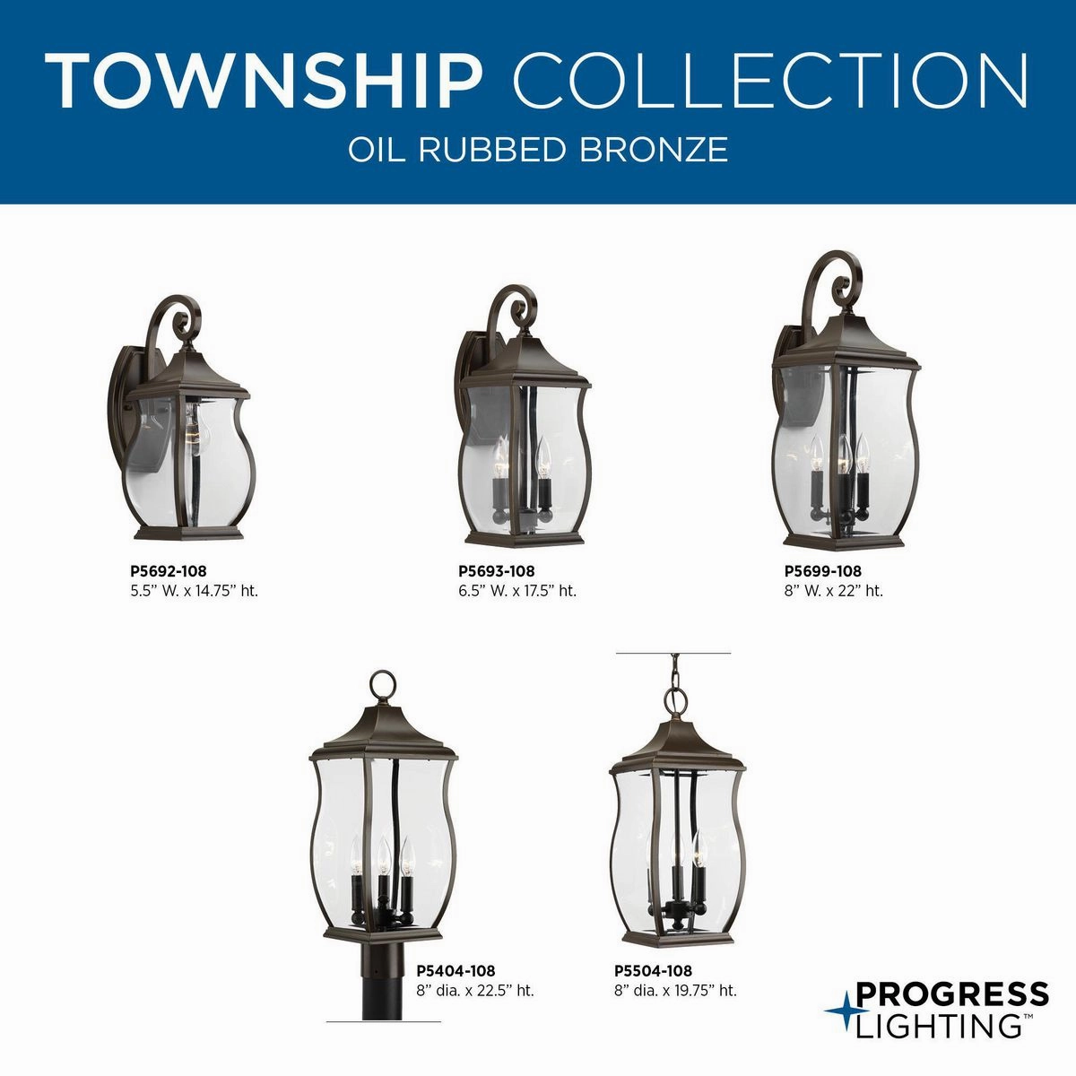 Township Two Light Wall Lantern Oil Rubbed Bronze