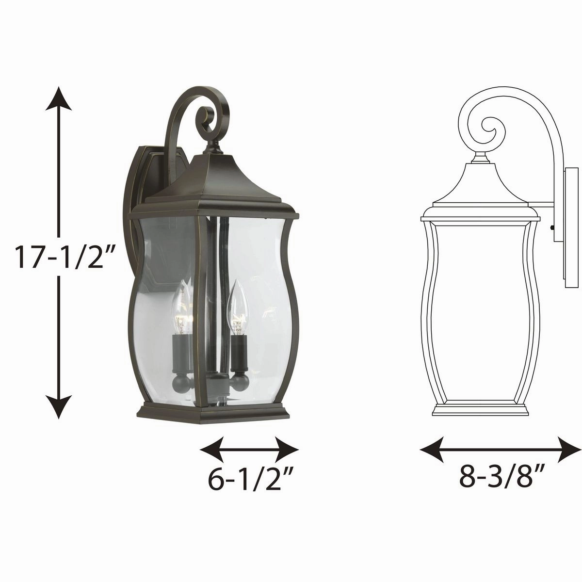 Township Two Light Wall Lantern Oil Rubbed Bronze