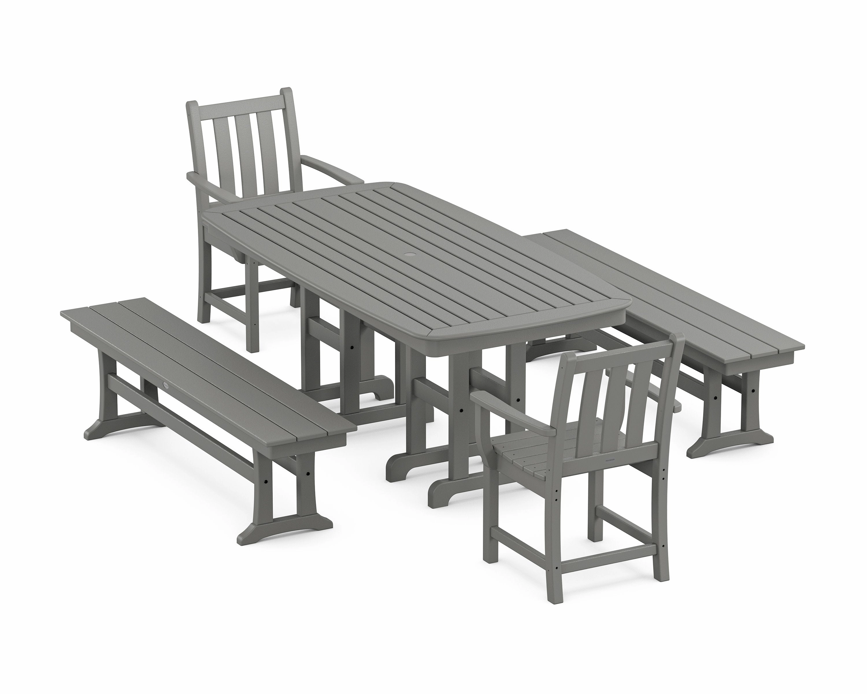 Traditional Garden 5-Piece Dining Set with Benchesoutdoor patio furniture set