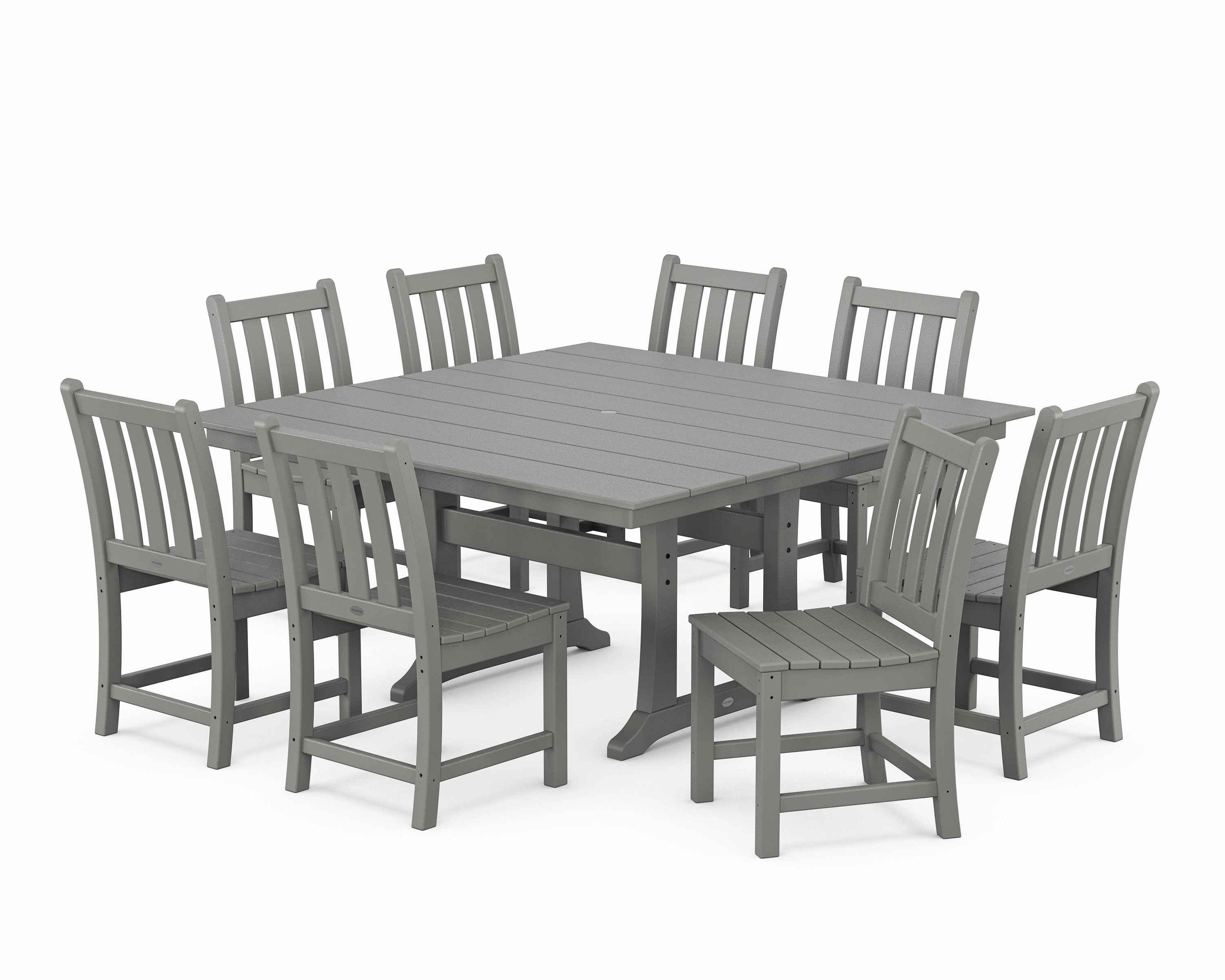 Traditional Garden 9-Piece Farmhouse Trestle Dining Setoutdoor patio furniture set