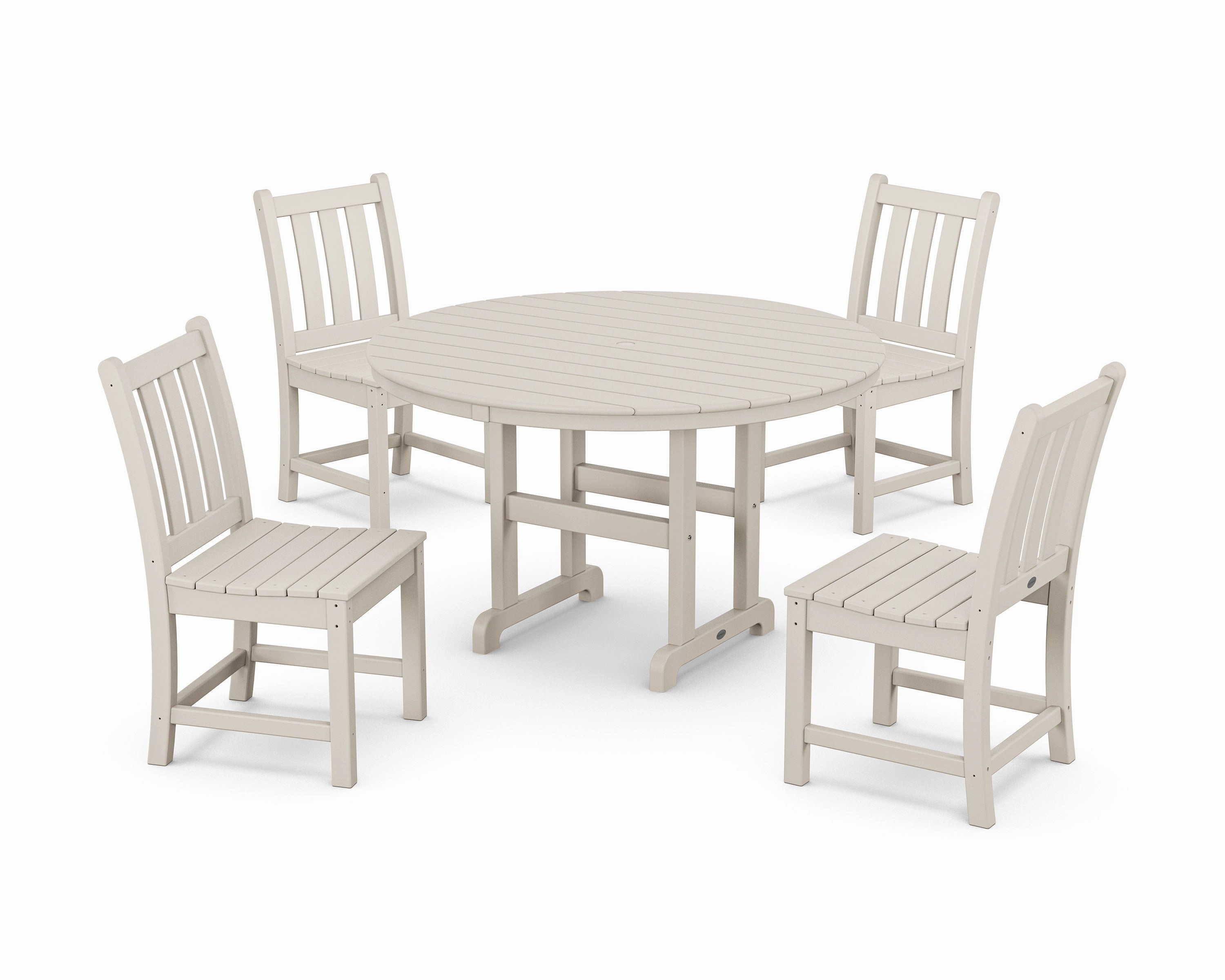 Traditional Garden Side Chair 5-Piece Round Farmhouse Dining Set