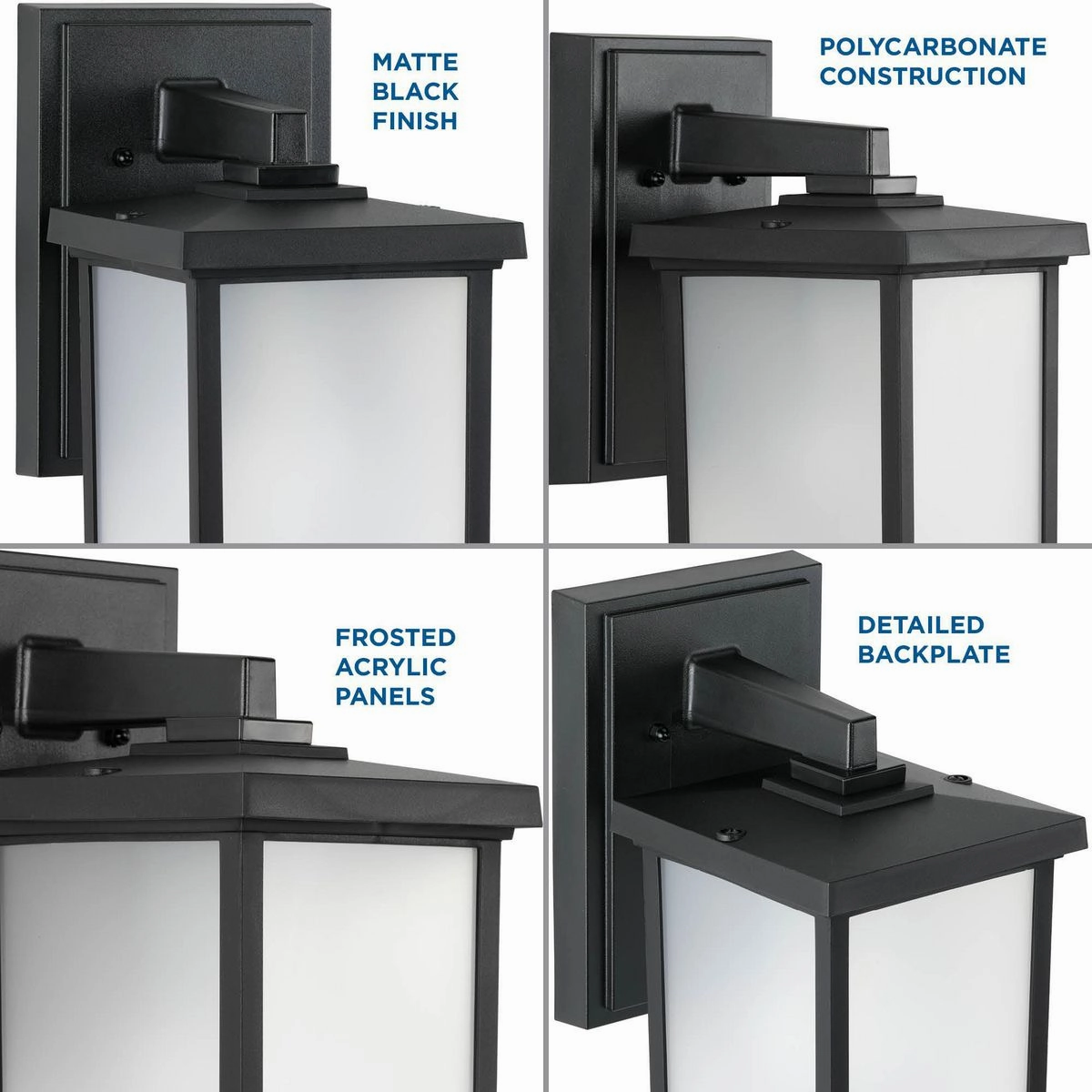Trafford Non-Metallic Lantern One Light Wall Lantern Black