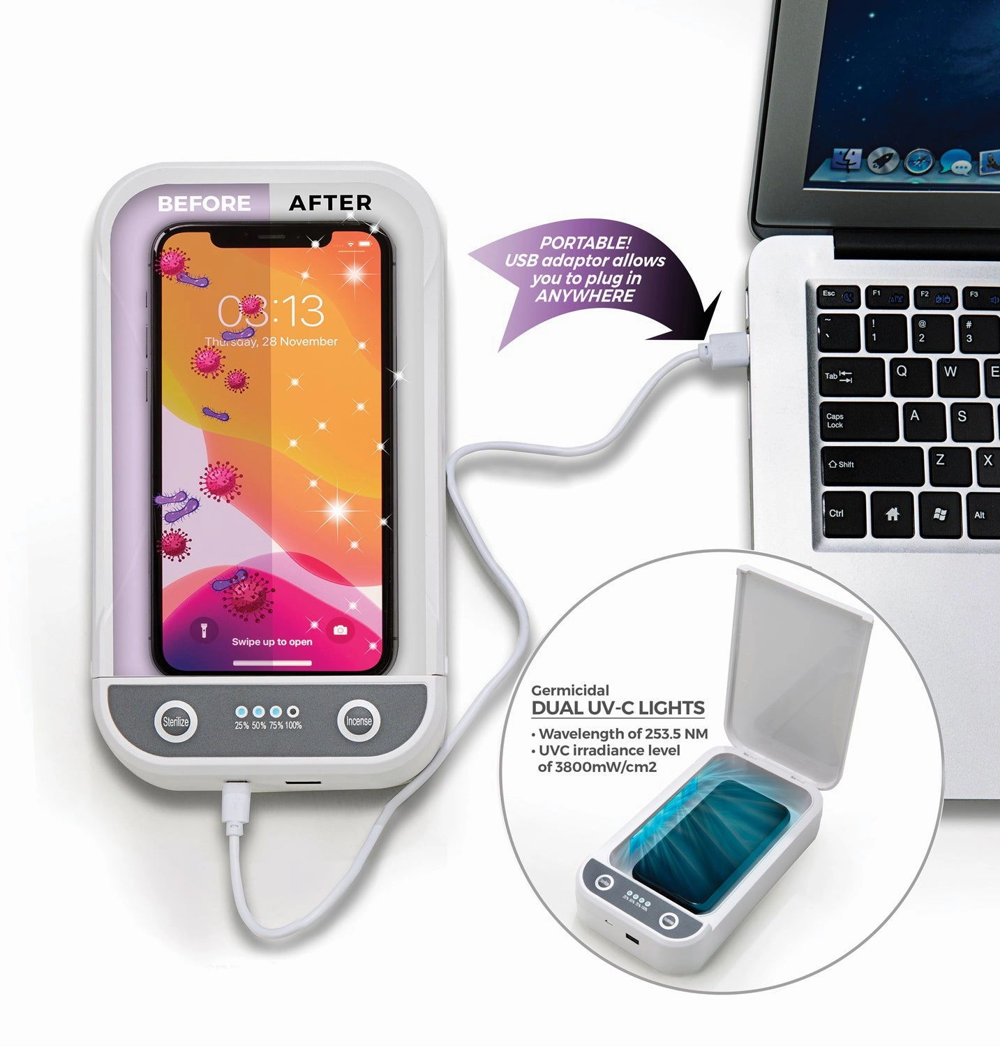 Limited Time Hot Deal Travelon Clean Portable Uv Sanitizing Box