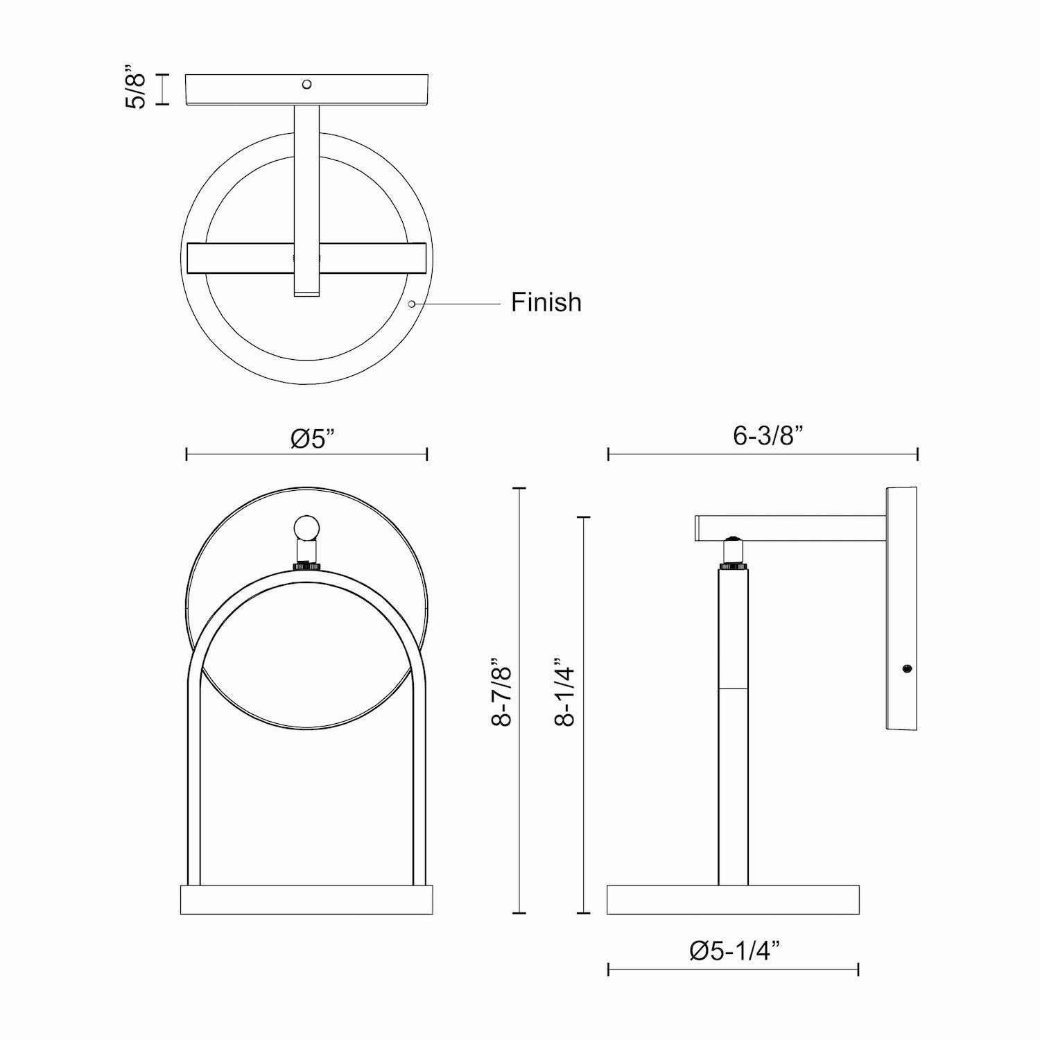 Trek LED Wall Sconce Black