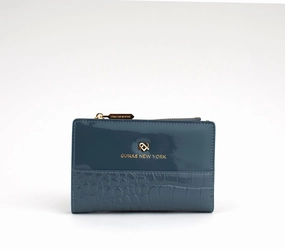 Mega Savings Now Shop Smart Save Gunas New York Madison Blue Vegan Leather Wallet