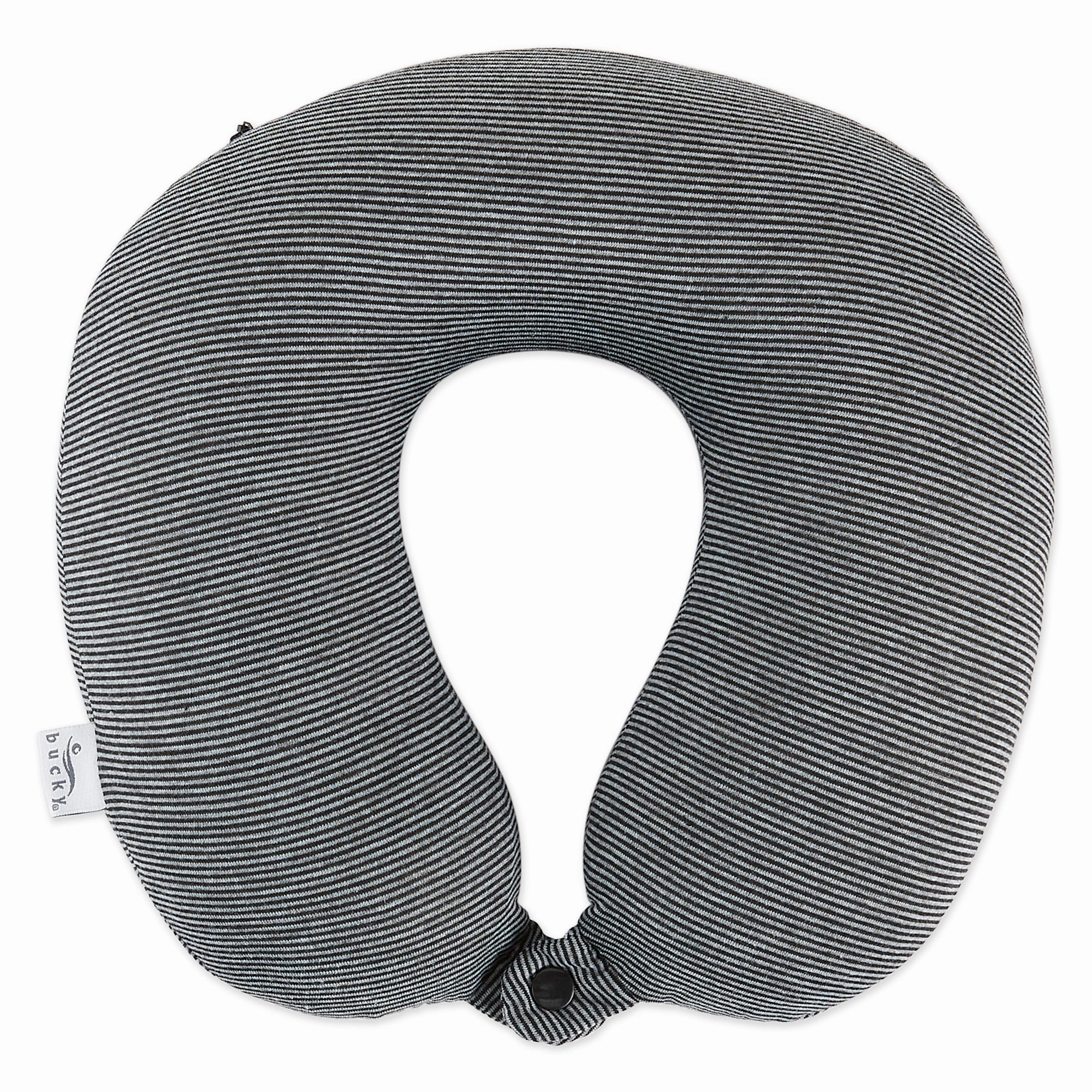 Exclusive Hot Pick Jersey Stripe - Memory Foam Neck Pillow - Black Stripe