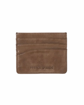 Save Big Today Clearance Event Today Stitch & Hide Leather Clovelly Card Holder Taupe Beige
