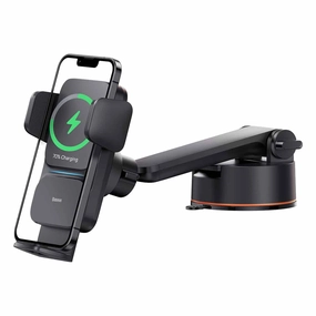 Todays Steal Baseus Wisdom Auto Alignment Car Mount Wireless Charger Qi 15W (Suction Base) Black