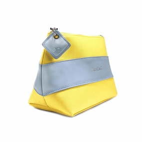 Caludiag Leather Beauty Pouch Yellow Pollen Clearance Alert Now
