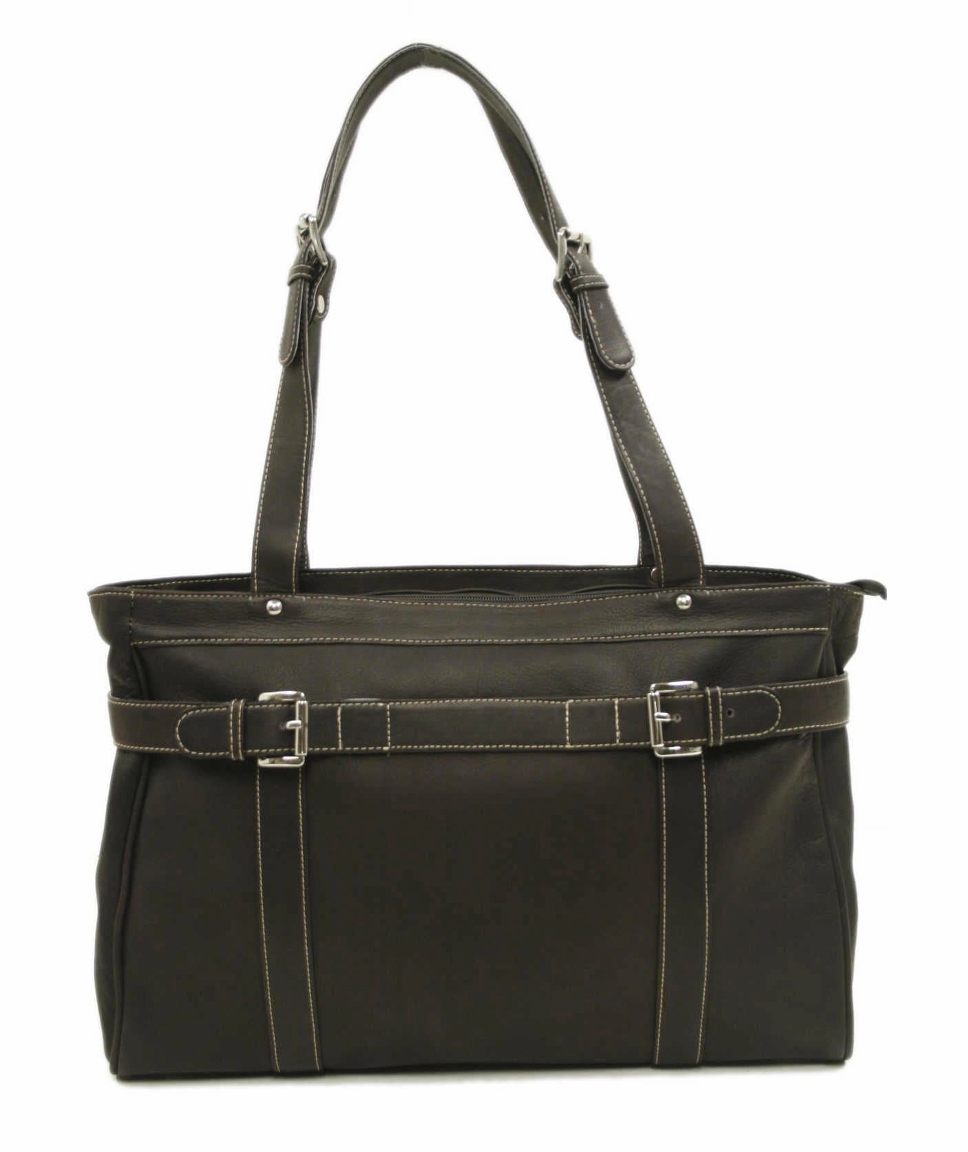 Piel Leather Belted Computer Tote Exclusive Deal Inside