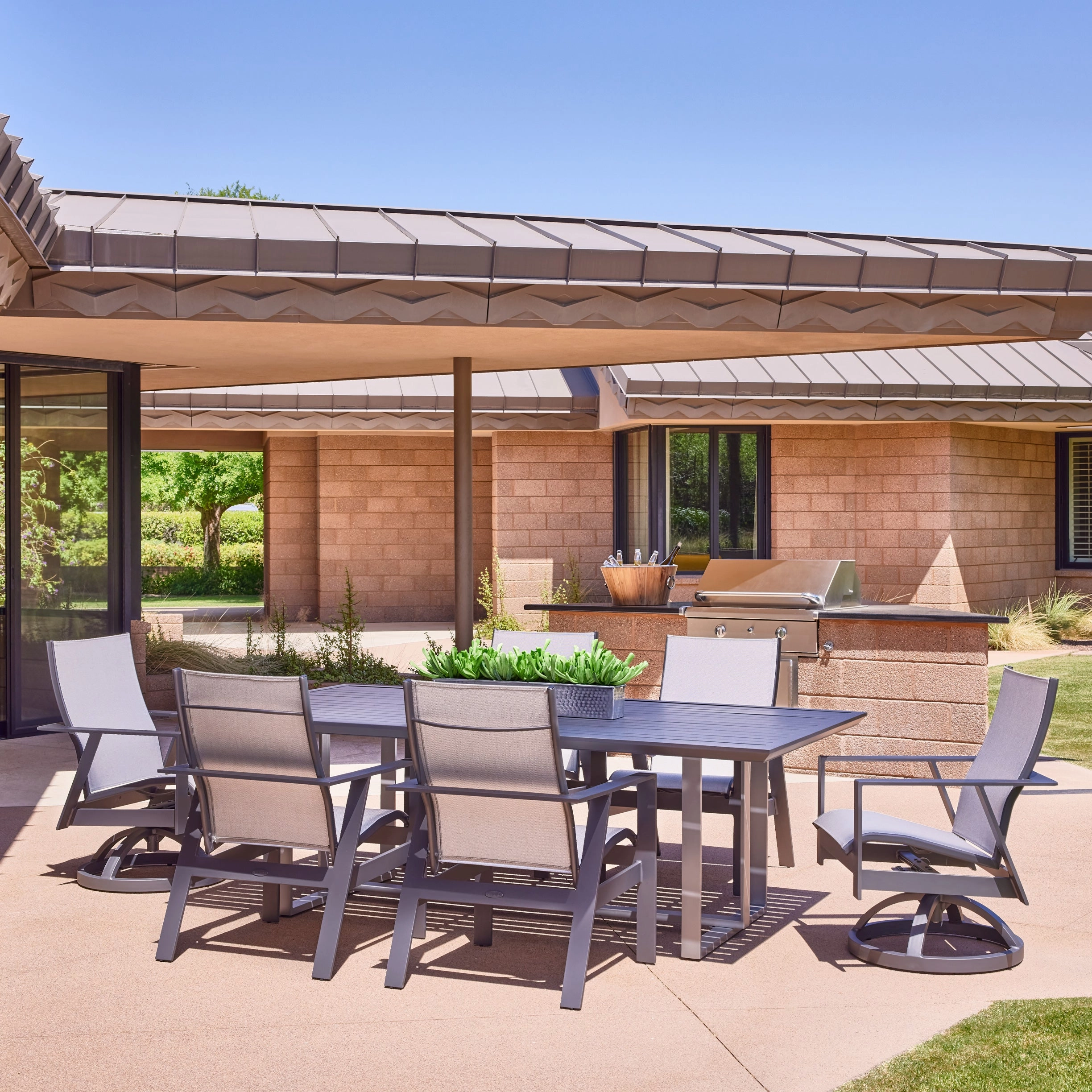 Trento Sling 7 Piece Dining Set